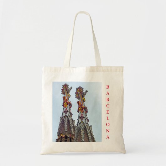 Barcelona Sagrada Familia spires uitzicht canvas t Tote Bag (Voorkant)