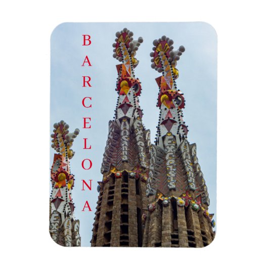 Barcelona Sagrada Familia steeples friet magnet Magneet (Verticaal)