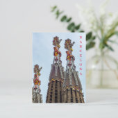 Barcelona Sagrada Familia steeples uitzicht briefk Briefkaart (Staand voorkant)