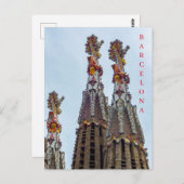 Barcelona Sagrada Familia steeples uitzicht briefk Briefkaart (Voorkant / Achterkant)