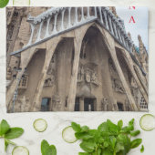 Barcelona Sagrada Familia uitzicht theedoek (Gevouwen)