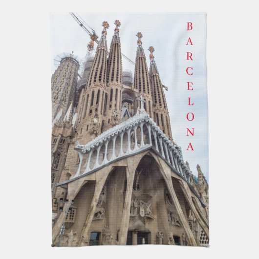 Barcelona Sagrada Familia uitzicht theedoek (Verticaal)
