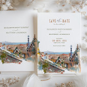 Barcelona Save the Date Destination Spain España I Kaart