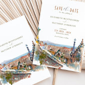 Barcelona Save the Date Destination Spain España I Kaart