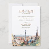 Barcelona Save the Date Destination Spain España I Kaart (Voorkant)