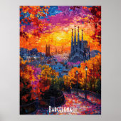 Barcelona Silhouet Poster – Iconische Spaanse Stad (Voorkant)
