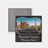 🧲 Barcelona Silhouet Vakantieherinnering Spanje � Magneet (Voorkant / Achterkant)