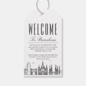 Barcelona Silhouet | Welkomstbericht Cadeautags Cadeaulabel (Voorkant)
