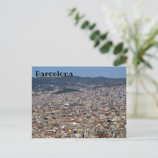 Barcelona Skyline Briefkaart (Staand voorkant)