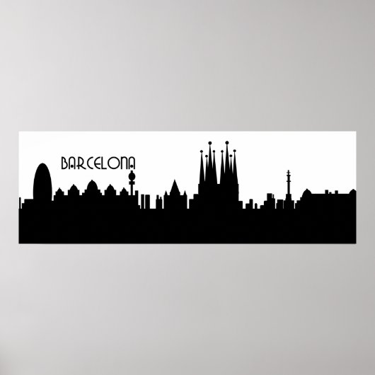 barcelona skyline deco poster (Voorkant)