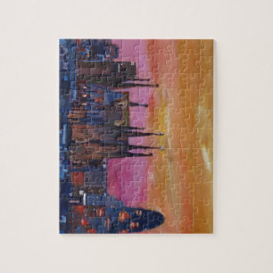 Barcelona Skyline en Torre Agbar, Sagrada Familia Legpuzzel