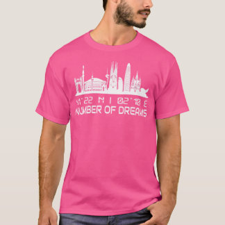 Barcelona Skyline GPS coördinaten Stad T-shirt