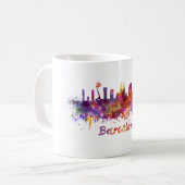 Barcelona skyline in watercolor koffiemok (Voorkant links)