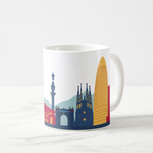 Barcelona Skyline Koffiemok (Voorkant rechts)