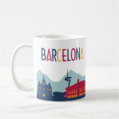 Barcelona Skyline Koffiemok (Links)