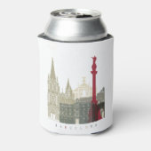 Barcelona skyline poster blikjeskoeler (Blikje Achterkant)