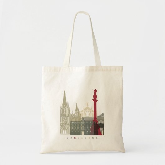 Barcelona skyline poster tote bag (Voorkant)