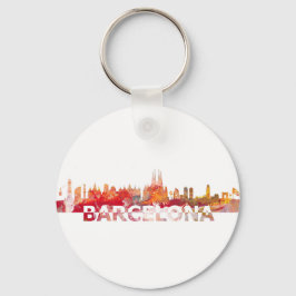Barcelona Skyline silhouette Giant letters Sleutelhanger