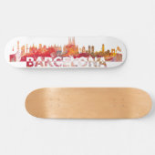 Barcelona Skyline Skateboard (Horizontaal)