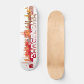 Barcelona Skyline Skateboard (Voorkant)