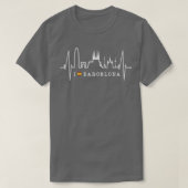 Barcelona Skyline Spaans Heartbeat Spanje Fan Love T-shirt (Design voorkant)