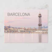 Barcelona Skyline Sunset Catalanonia Spanje Feestdagenkaart (Voorkant)