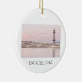 Barcelona Skyline Sunset Catalanonia Spanje Keramisch Ornament (Rechts)