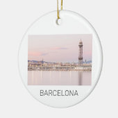 Barcelona Skyline Sunset Catalanonia Spanje Keramisch Ornament (Links)