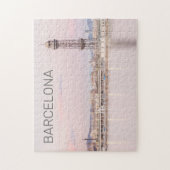 Barcelona Skyline Sunset Catalanonia Spanje Legpuzzel (Verticaal)