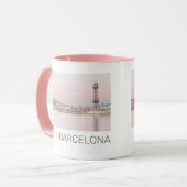 Barcelona Skyline Sunset Catalanonia Spanje Mok (Voorkant links)