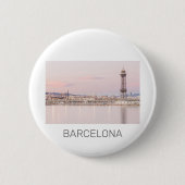 Barcelona Skyline Sunset Catalanonia Spanje Ronde Button 5,7 Cm (Voorkant)