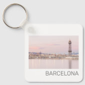 Barcelona Skyline Sunset Catalanonia Spanje Sleutelhanger (Voorkant)
