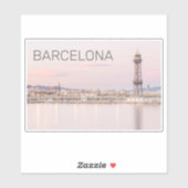 Barcelona Skyline Sunset Catalanonia Spanje Sticker (Vel)