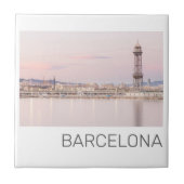 Barcelona Skyline Sunset Catalanonia Spanje Tegeltje (Voorkant)
