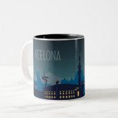 Barcelona Skyline Two-Tone Coffee Mok (Voorkant links)