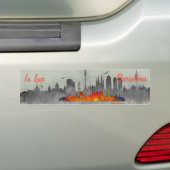 Barcelona Skyline watercolor in love Bumpersticker (Op auto)