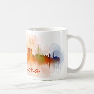 Barcelona Skyline watercolor v04 Koffiemok