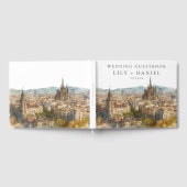 Barcelona Skyline Watercolor Wedding Gastenboek (Volledig)