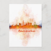 Barcelona Skyline waterverf v04 Briefkaart (Voorkant)
