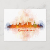 Barcelona Skyline waterverf v04 Briefkaart (Voorkant)