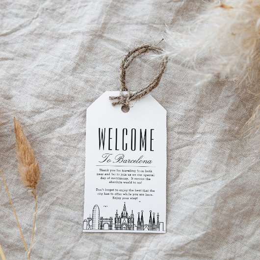 Barcelona Skyline | Welkomstberichten — Labels Cadeaulabel