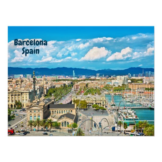 Barcelona, Spain Beautiful City View   Perfect Poster (Voorkant)