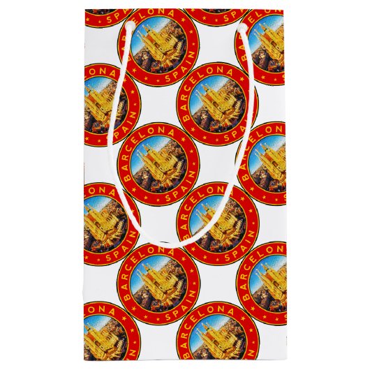Barcelona, Spain, circle, red Klein Cadeauzakje (Achterkant)