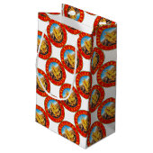 Barcelona, Spain, circle, red Klein Cadeauzakje (Achterkant Gekanteld)