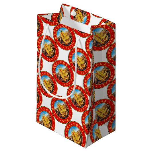 Barcelona, Spain, circle, red Klein Cadeauzakje (Voorkant Gekanteld)