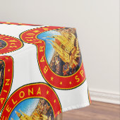 Barcelona, Spain, circle, red Tafelkleed (Voorbeeld)