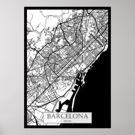 Barcelona Spain City Map Poster (Voorkant)