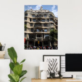 Barcelona Spain Gaudi Building Poster (Thuiskantoor)