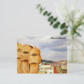 Barcelona Spain La Pedrera Gaudi Foto Briefkaart (Staand voorkant)