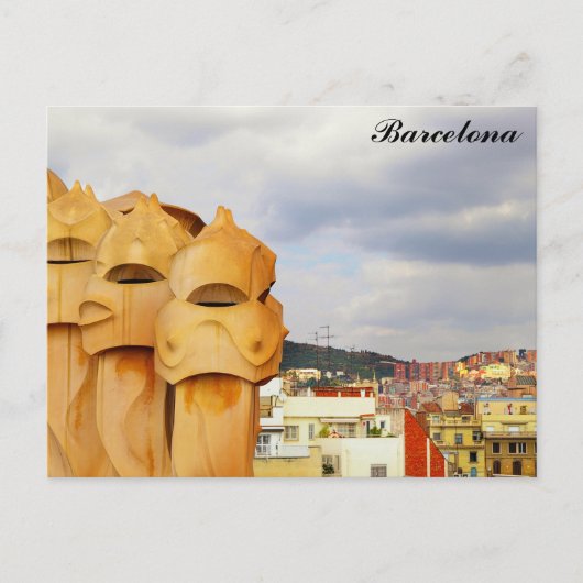 Barcelona Spain La Pedrera Gaudi Foto Briefkaart (Voorkant)